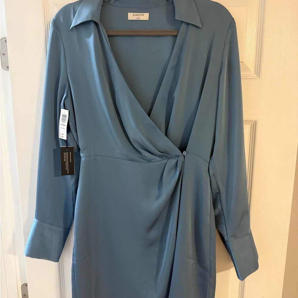 Aritizia Babaton Larchmont Satin Wrap Dress